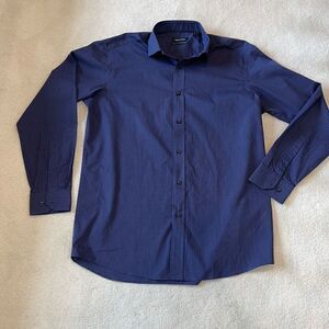 Nautica Dress Shirt Mens Size 16(34/35) Purple/Black Checkered Long Slee…